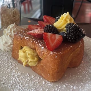 Fried French Toast ( Stuffed With House-made Pastry Cream And Topped With Buleberries, Blackberries & Strawberries