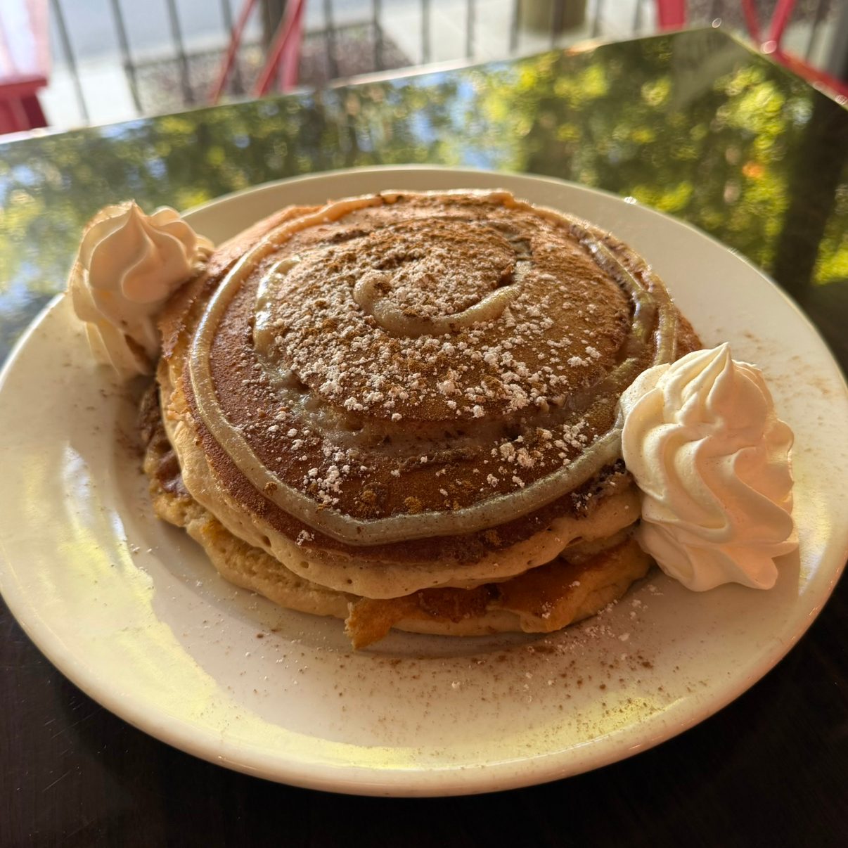 Cinnamon Bun Pancakes.
