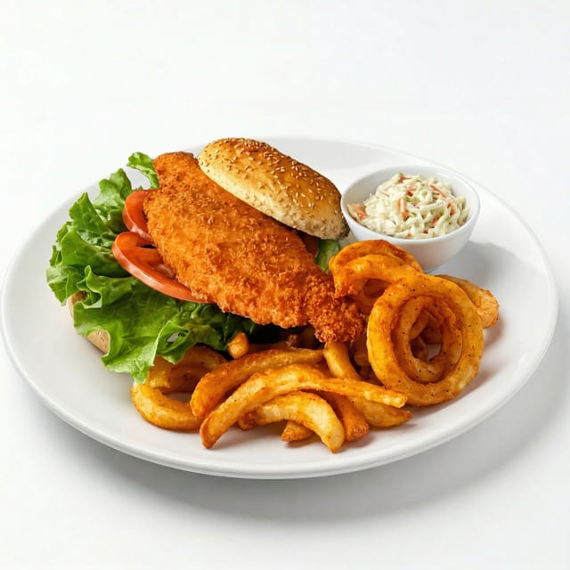 Flounder Filet Of Fish Sandwich.