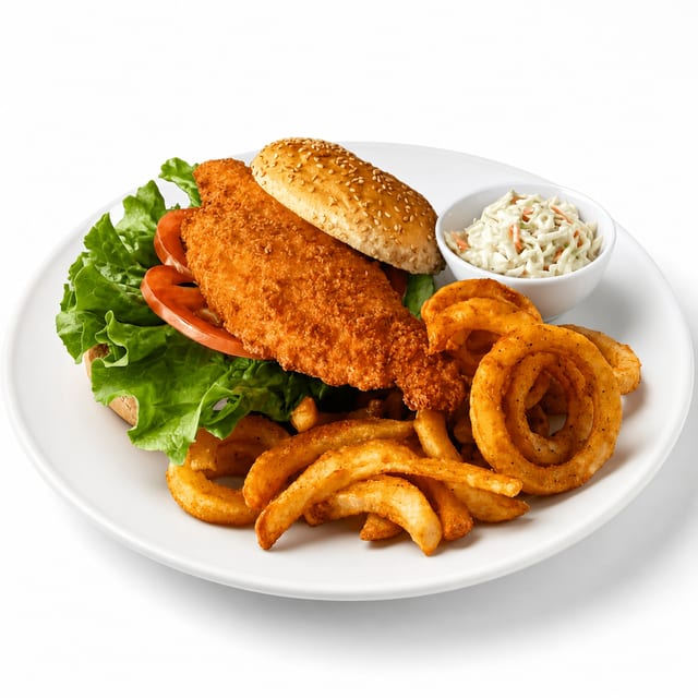 Flounder Filet Of Fish Sandwich.