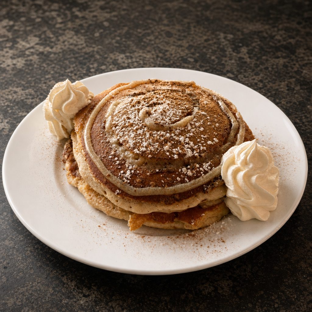 Cinnamon Bun Pancakes.